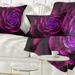 Designart 'Fractal Purple Rose in Dark' Floral Throw Pillow