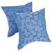 Bleu Floral 17-inch Indoor/Outdoor Throw Pillow (Set of 2)