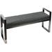 Cortesi Home Holden Contemporary Anitque Grey Faux Leather Chrome Metal Entryway Bench