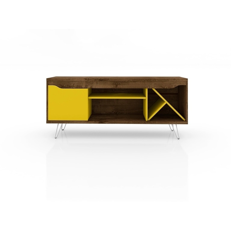Baxter Mid Century- Modern 53.54 In. Wine Rack Media Cabinet Console