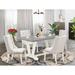East West Furniture Dining Set- a Dining Table and Light grey Faux Leather Upholstered Chairs(Finish & Pieces Options)