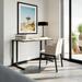 Logan 48" Modern Industrial Large Home Office Writing Desk With Thick Wood Top, Black Metal Legs, And Cable Management