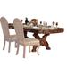 ACME Dresden Dining Table with Trestle Pedestal, Cherry Oak (1Set/2Ctn) - cherry oak finish - cherry oak finish