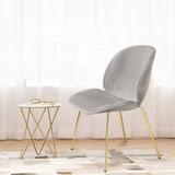 Velvet Suede Dining Chairs,Upholstered Side Chairs with Golden Leg for Living Room Bedroom or Dining Room - 2 Pack