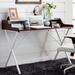 Mid-Century Modern Two-Tone Design Home Office Desk with Built-In Hutch