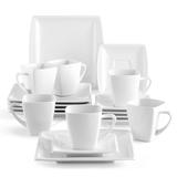 MALACASA Blance 18-Piece Porcelain Dessert Set (Service for 6)