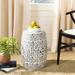 SAFAVIEH Paradise Scrolls White Ceramic Decorative Garden Stool