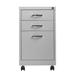 Office Dimensions 19" 3-Drawer Home Office Mobile Pedestal File Cabinet, Platinum