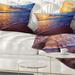 Designart 'Sunset over Blue Seashore' Seashore Photo Throw Pillow