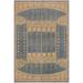 Semi-Antique Distressed Low-Pile Lt. Blue/Gold Wool Rug-9'2 x 11'5 - 9 ft. 2 in. X 11 ft. 5 in.