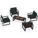 Elan Furniture Vero Outdoor 5 Piece Chat Set - Coal Sunbrella Cushions