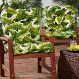 DiggsPalm Leaves 21-inch x 42-inch Outdoor Seat/Back Chair Cushion (Set of 2) by Havenside Home - 21w x 42l