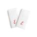 Authentic Hotel and Spa 2-piece White Turkish Cotton Hand Towels with Holiday Red Script Monogrammed Initial