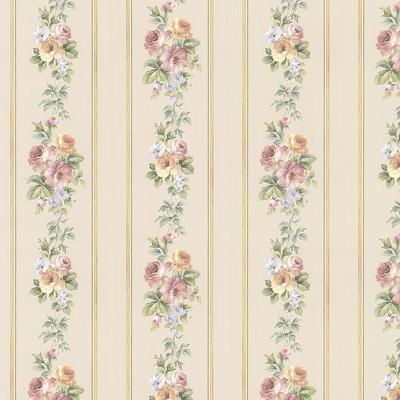 Small Rose Stripe Wallpaper