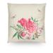 Pink Floral 18" Faux Linen Throw Pillow Cover, Decorative Pillowcase