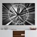 Designart 'Futuristic Crystal Background' Modern 3 Panels Oversized Wall CLock - 36 in. wide x 28 in. high - 3 panels