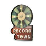 "Record Town" Sign, Lighted