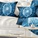 Designart 'Fractal 3D Deep Blue Spiral' Contemporary Throw Pillow