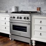 ZLINE Dual Fuel Range with Gas Stove and Electric Oven in Fingerprint Resistant Stainless Steel