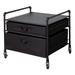 Fridge Stand Supreme - Black Pipe Frame with Black Drawers - 23.2"W x 22"D x 21.3"H