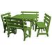 Square Picnic Dining Table and Bench Set Pine 43"