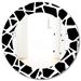 Designart 'Black & White 6' Mid-Century Printed Modern Mirror - Oval or Round Wall Mirror - Grey/Silver