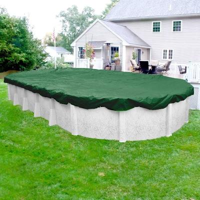Pool Mate Commercial-Grade Rip-Shield Green Winter Cover for Oval Above-Ground Swimming Pools