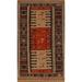 Tribal Sumak Kilim Persian Wool Area Rug Flat-Woven Foyer Carpet - 3'5" x 6'5"