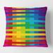 Designart 'Rainbow colors simple geometric pattern.' Mid-Century Modern Throw Pillow