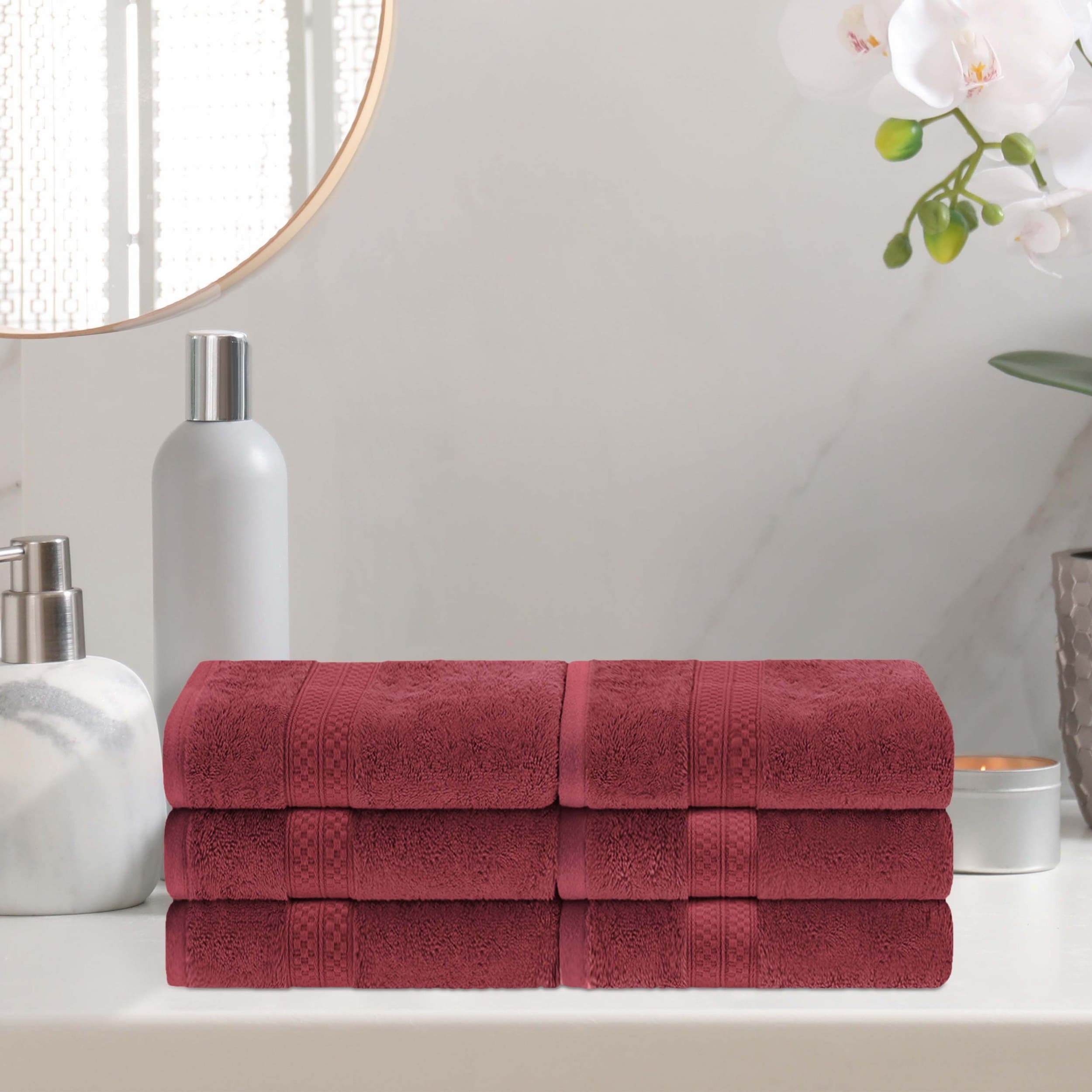 Superior Rayon from Bamboo and Cotton Hand Towel - (Set of 6)