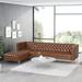 Tignall Contemporary Tufted Chaise Sectional by Christopher Knight Home