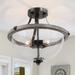 Modern Farmhouse 3-Light Glass Semi Flush Mount Ceiling Light - W13.3"x H12.6"