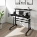 Rolling Writing Desk with Height Adjustable Desktop and Moveable Shelf