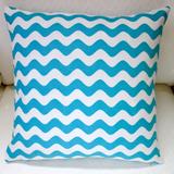 Artisan Pillows Kids Indoor 20-inch Wave Canvas in Hot Pink or Aqua Throw Pillow Cover