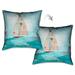 Laural Home Sailboat Notes Decorative 18-inch Throw Pillow