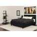 Elmira Full Size Black Fabric Platform Bed with Button Tufted Headboard