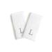 Authentic Hotel and Spa 2-piece White Turkish Cotton Hand Towels with Grey Block Monogrammed Initial