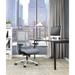 Upholstered Vertical Grey Mesh Chair with Silver Base
