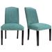 Key Largo Espresso Legs Nailhead Trim Upholstered Dining Chairs (Set of 2) - 21 inches w. x 26 inches d. x 41 inches h.