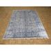 Hand Knotted Gray Tabriz with Wool & Silk Oriental Rug (8' x 10'2") - 8' x 10'2"