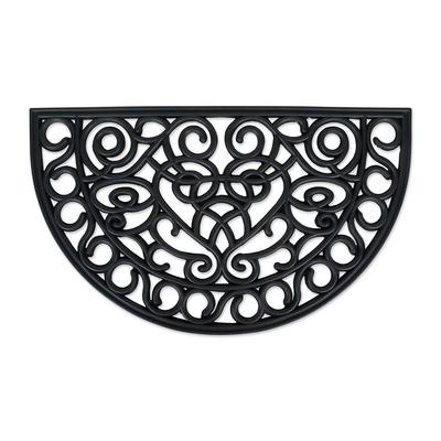 J & M Home Fashions 18" X 30" Natural Rubber Wrought Iron Floor Mat