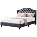 LYKE Home Black Faux Leather Upholstered Full Bed