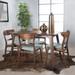 Idalia Fabric and Rubberwood 5-piece Wood Rectangular Dining Set by Christopher Knight Home