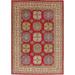 Geometric Super Kazak Oriental Area Rug Wool Handmade Red Carpet - 6'9" x 9'10"