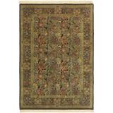 Abusson Pak-Persian Kimberle Black/Green Wool Rug (4'2 x 6'2) - 4 ft. 2 in. x 6 ft. 2 in. - 4 ft. 2 in. x 6 ft. 2 in.