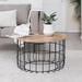 MH London Carbon Loft Chessor Black and Natural Wood Cage Coffee Table