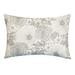 Edie At Home Fine Line Embroidered Floral 14x21 Indoor & Outdoor Decorative Lumbar Pillow, Black