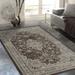 Allstar Rugs Distressed Espresso and Mocha Rectangular Accent Area Rug with Ivory Persian Design - 4' 11"x7' 0"