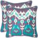 SAFAVIEH Manhattan 22-inch Lavander/ Aqua Blue Decorative Pillows (Set of 2)