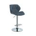 Contemporary Adjustable Height Barstool with Chrome Base - Grey Fabric (set of 2) - N/A